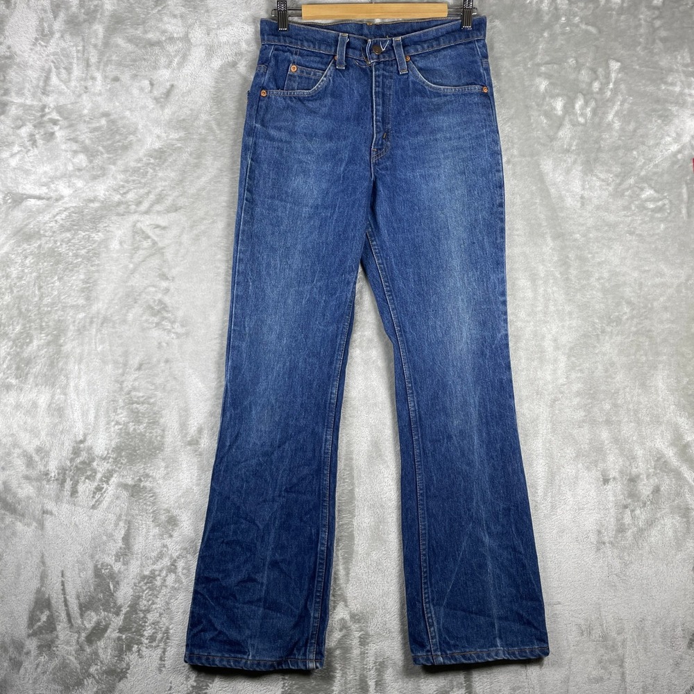 Vintage 80s Levis 517 Jeans Mens 29x31 Blue Bootcut Orange Tab Denim Made in USA